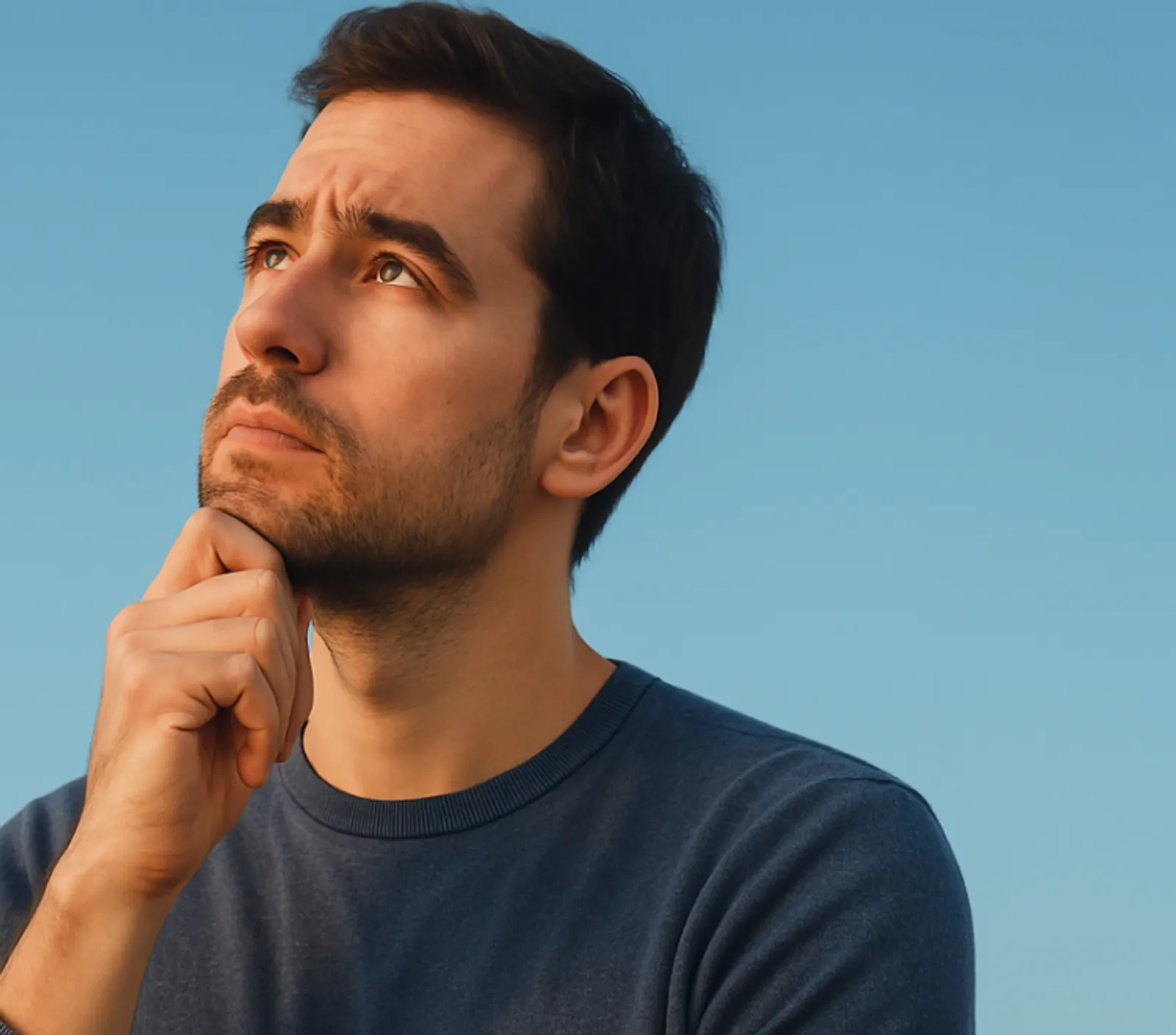 Thoughtful man looking out of an aircraft window